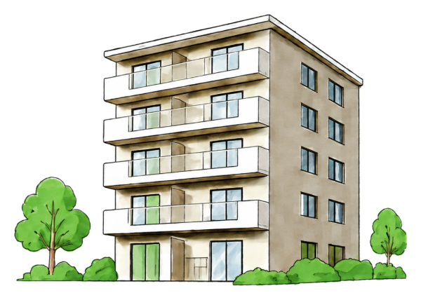 ファミリー区分マンションのイラスト